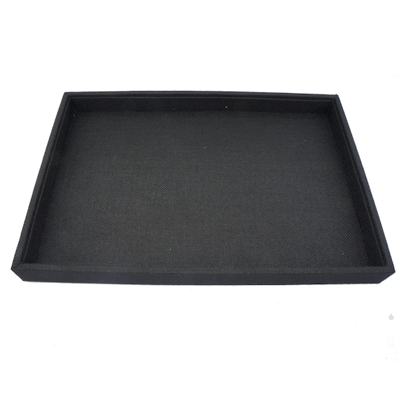 CLEAR TOP JEWELRY DISPLAY CASE WITH NATURAL COLOR LINEN PAD