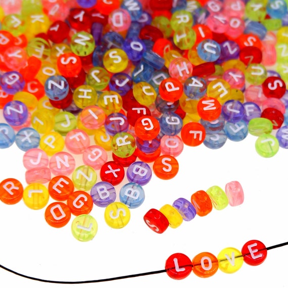 flat letter beads