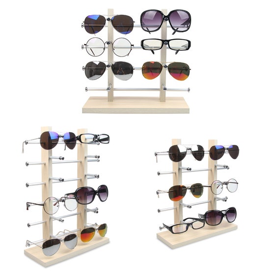 transparent Plastic Eyeglasses Shelf 5 Pairs Eyeglasses Stand Sun Glasses Display Stand Eyeglasses Display Holder Eyeglasses Rack Storage Holder for Home Storge and Retail Stores