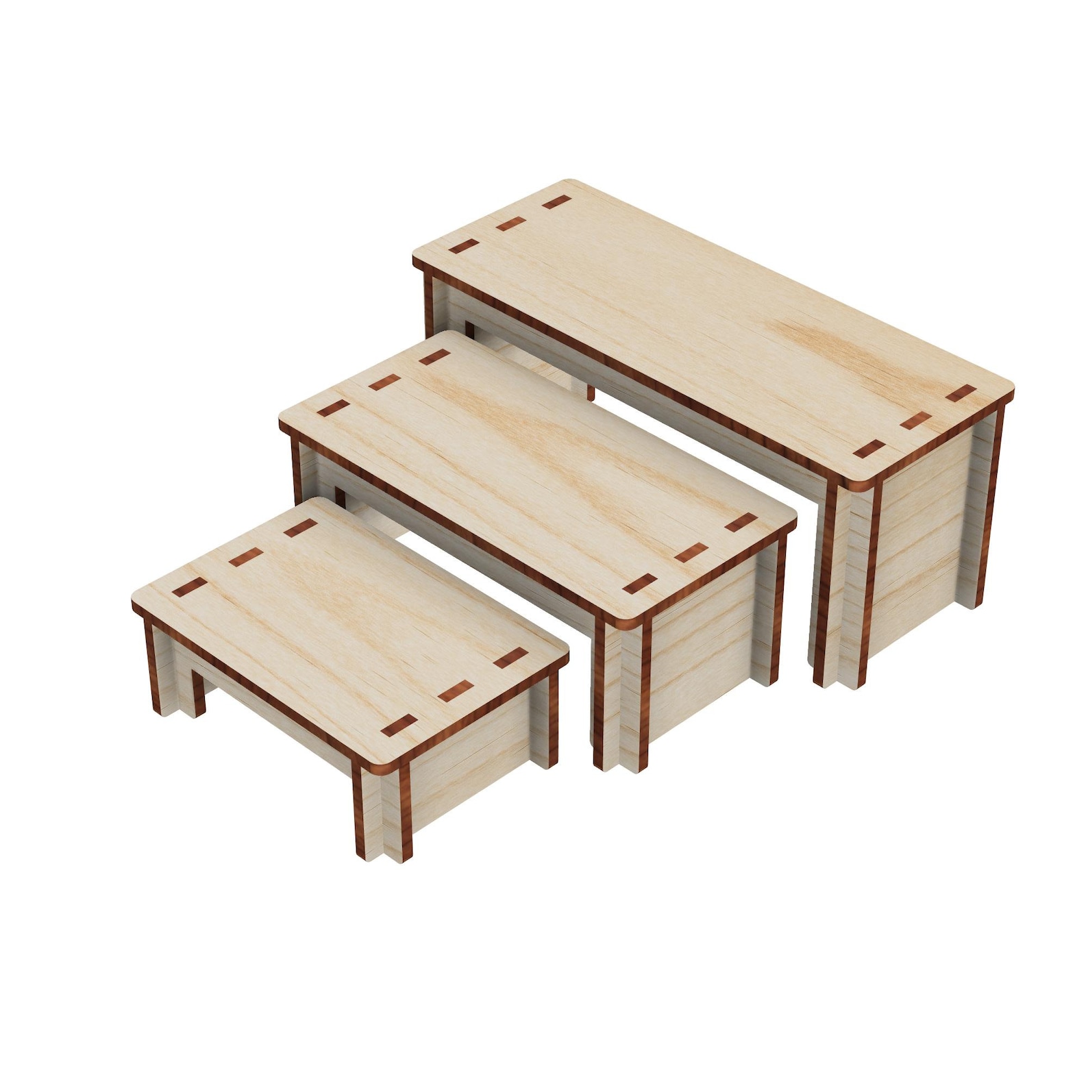 3 Tier Nesting Shelf Riser Display Stand, Display Shelf, Product Riser ...