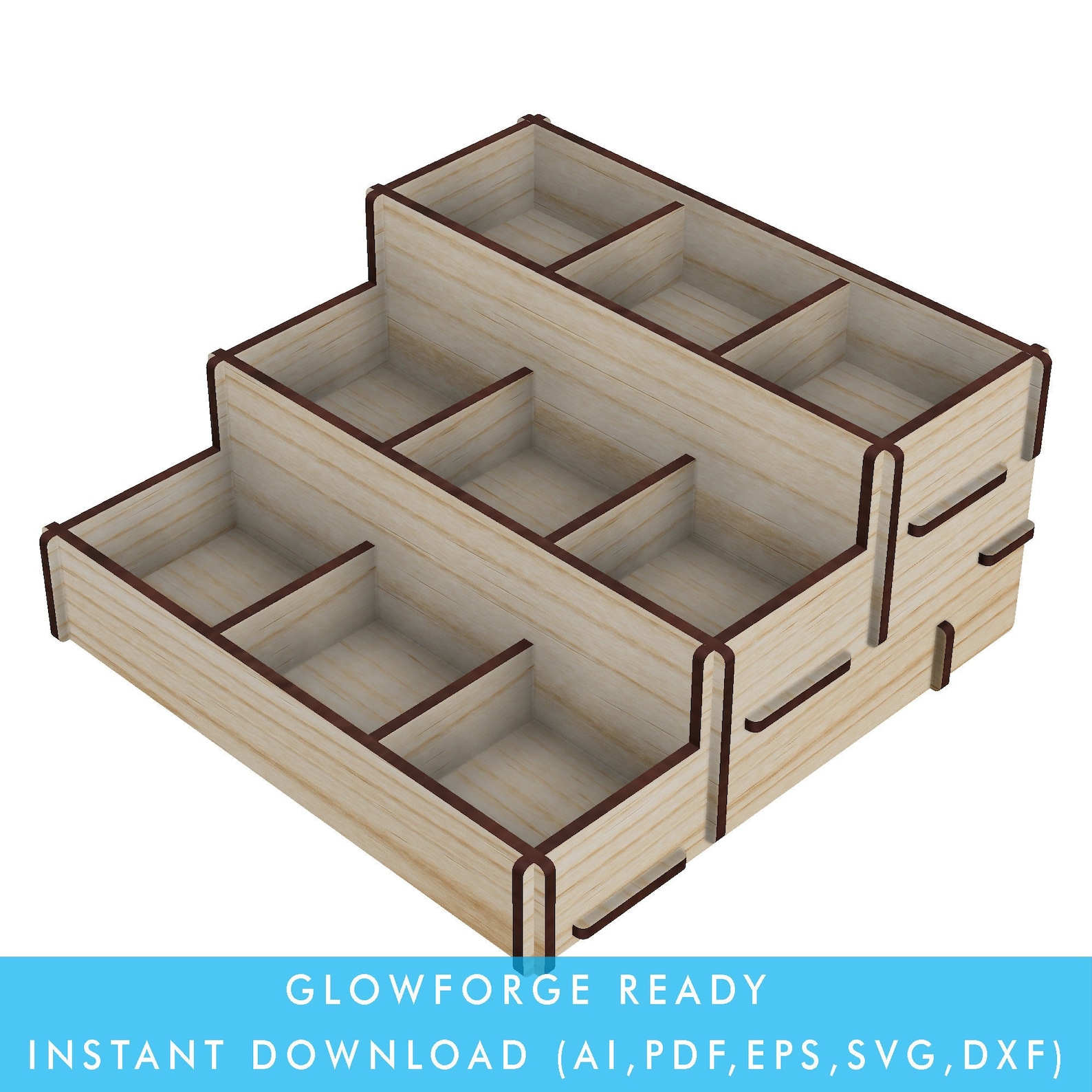 9 Compartments 3 Layers Countertop Retail Display Storage Box Cabinet ...