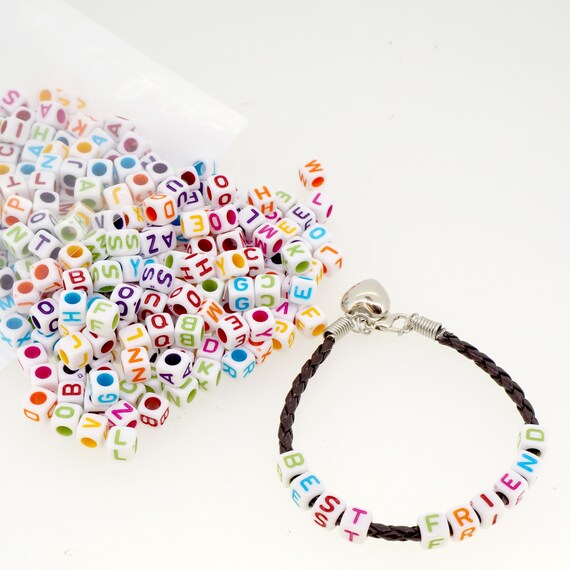 Alphabet Beads Acrylic Alphabet Beads 6mm Cube White with Etsy