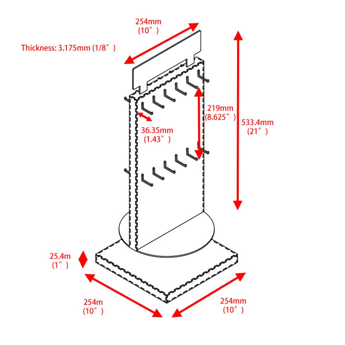 Rotating Bookmarks Rack 24 Hooks 2 Sides Rotating Retail Display Rack Stand for Bracelet ...