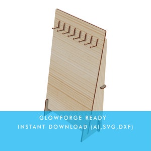 Ketting / armband / sleutelhanger / Watch Display Stand met ophanghaak voor winkelweergave, lasergesneden bestand, Glowforge SVG-bestand Klaar om te knippen