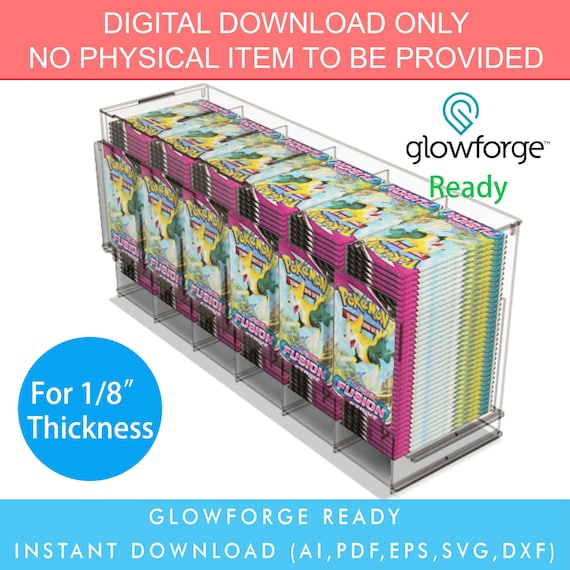 Laser Cut Files Template, Acrylic 6 Slots Trading Card Display