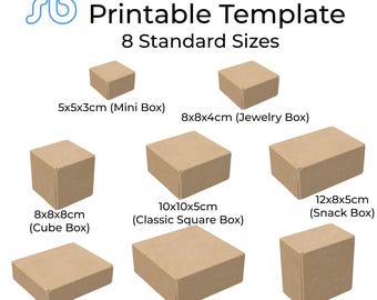 Flip Top Gift Box Template – 8 Standard Sizes | Printable