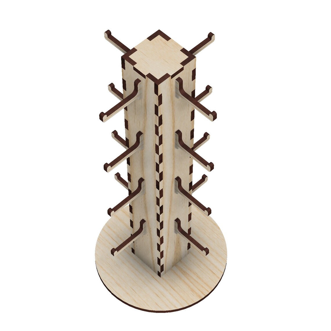 4 Sided 16 Hooks Retail Display Rack Counter Top Stand for Etsy