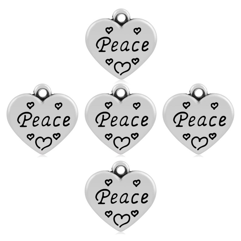 Heart Charm//Pendant 304 Stainless Steel Silver 16mm 2 Charms Accessory Crafts