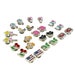Cute Cartoon Color Enamel Magnetic Clip on Stud Earrings for Kids Teenage Girls Women, Set of 12 Pairs