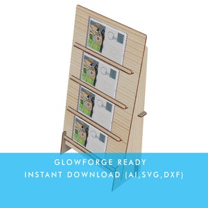 4 Layer Postcard / Sticker / Jewelry Merchandise Display Stand Vector file for laser cut,  for Store Display, Glowforge File Ready to Cut