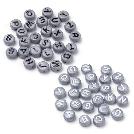 400Pcs White Letter// Alphabet Acrylic Beads For Bracelet DIY 7mm