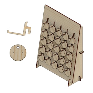 Custom Order Earring Display Stand with Hook / Earring Card with your dimensions vector file for laser cut, for Store Display, Glowforge SVG