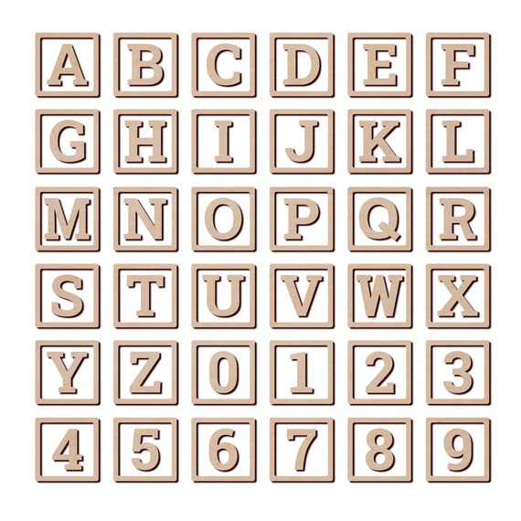 Laser Cut Template Alphabet Font Letter Stencils A-Z, 0-9