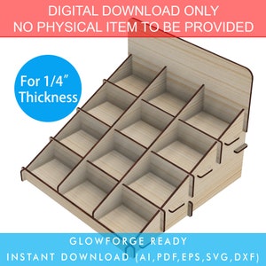 Countertop Retail Display Stand voor Stickers / Kaarten / Badge / Magnetisch / Ornament / Keramische tegels laser gesneden bestand Glowforge SVG Klaar om te knippen