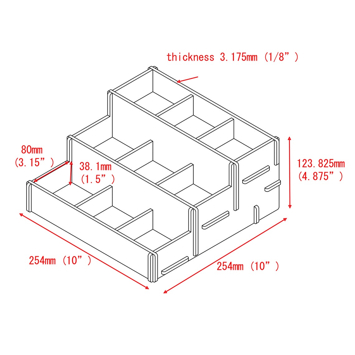 9 Compartments 3 Layers Countertop Retail Display Storage Box Etsy