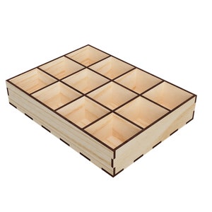 Custom Order Sieraden Compartiment Grid Case met uw maat vector bestand voor laser cut, Ideaal voor opslag, Store Display, Glowforge bestand SVG
