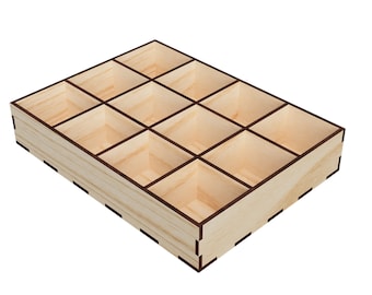 Custom Order Jewelry Compartment Grid Case with your size vector file for laser cut, Great for Storage, Store Display, Glowforge file SVG
