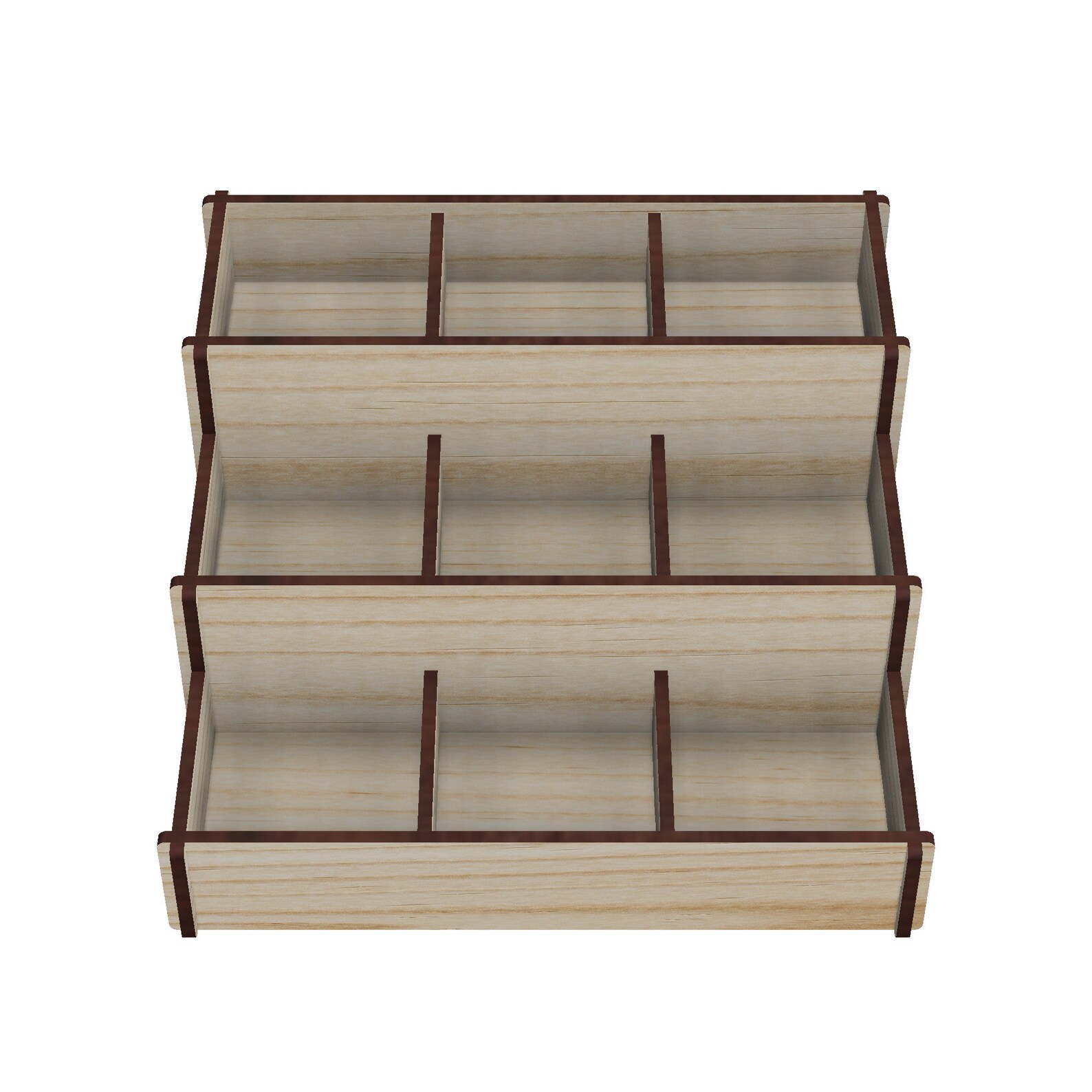 9 Compartments 3 Layers Countertop Retail Display Storage Box Cabinet ...