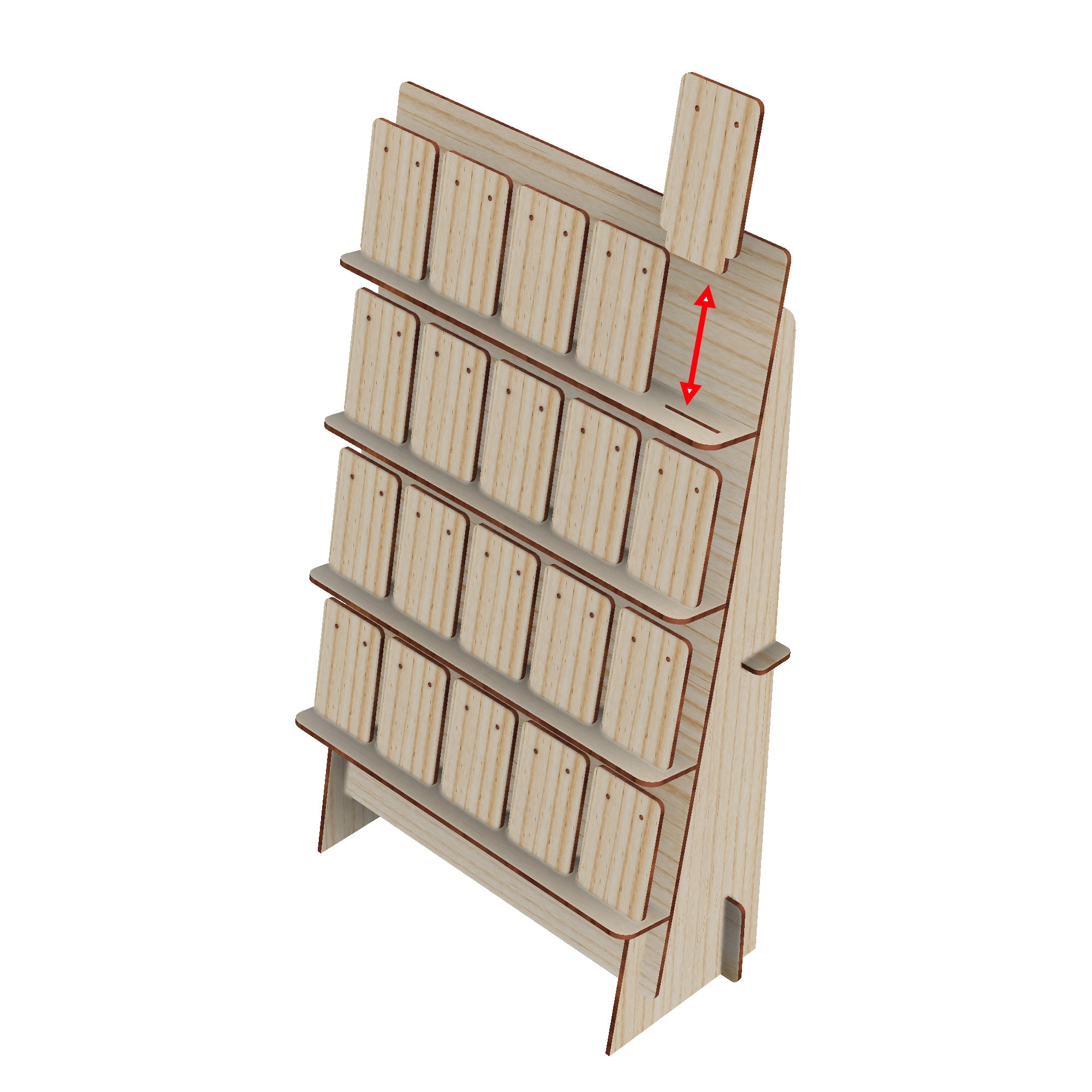 4 Layers Earring Display Stand With 20 Slots for 80x50mm Earring Card ...