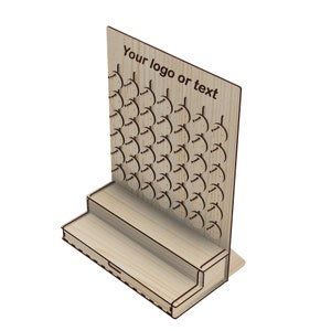 450x600mm Round Earring Card Display Stand with 2 Steps / one drawer vector file for laser cut, Glowforge SVG, for Jewelry Store Display