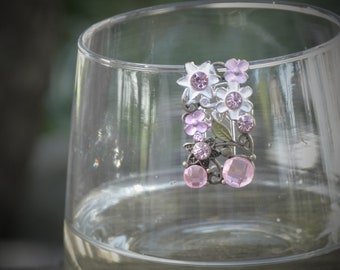 Julia Pink Flower Wine Glass Marker