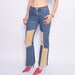 Vintage 90's Patchwork Corduroy And Denim Jeans / High Waist Blue Jeans / Patched Denim Jeans - Size Small