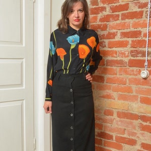 Vintage 90s Callia Flower Print Button Blouse - Size Small