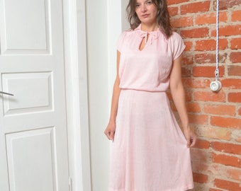 Vintage 80s Mid Sheer Short Sleeve Dress - Size S/XS