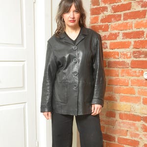 Vintage 90s Real Leather Button Short Jacket - Size XL - Etsy