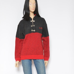 Vintage Norweger Wolle Pullover / 90er Color Blocking Norwegen Folklore Winter Ski Pullover - Size Medium