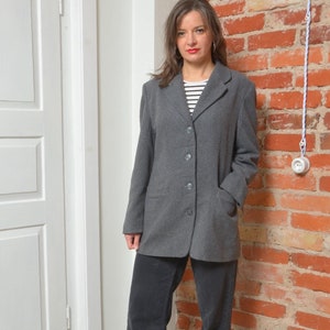 Vintage 90s Wool Button Blazer - Size L/XL