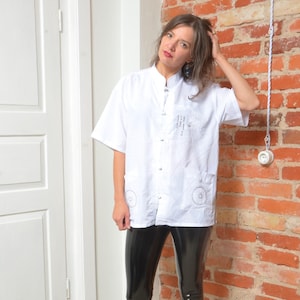 Vintage 90s Chinese Dragon Embroidery Loose Fit Top - Size Large