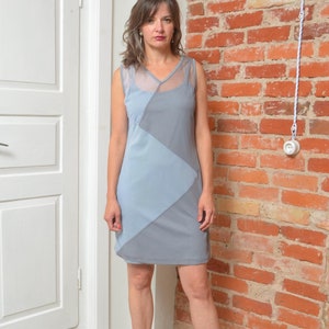 Vintage 90s Mesh Sleeveless Color Blocking Dress - Size XL