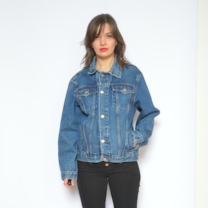 Levis Denim Jacket / Vintage 90s  Jean Button Classic Truckers Jacket - Size Large
