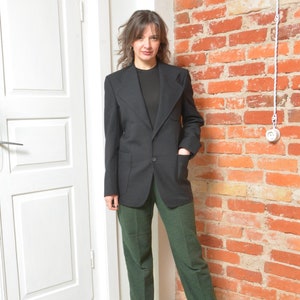 Vintage 70s Classic Button Wool Blazer -Size Small