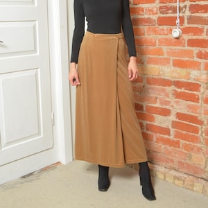 Vintage 90s Velvet Wrap Up Maxi Skirt Size Medium