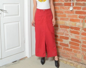 Vintage 00s Maxi Rock mit Schlitz vorne - Size L