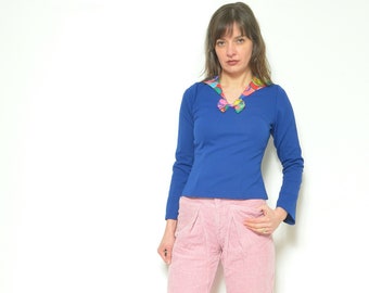 Blusa 70s Lazo - Cuello Marinero Manga Larga Talla XS