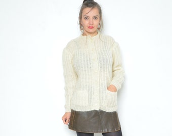 Fuzzy Button Sweater - Etsy