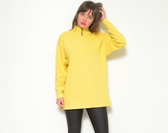 Vintage 90s Yellow Express EXP Athletique Boxy Fit Sweatshirt - Sz