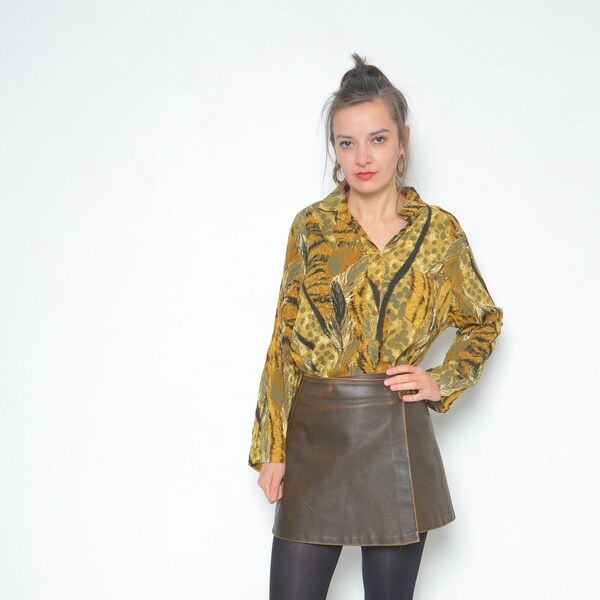 Vintage 2000s leopard off the shoulder long sleeve top main image 1
