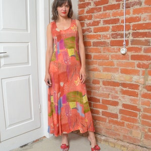 Vintage 90s Floral Sheer Mesh Dress - Size Medium