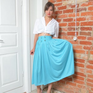 Vintage 80s High Waist Plated Full Skirt - Size Small/Extra Small