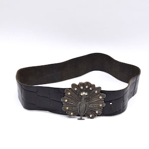 Peacock Leather Belt Etsy