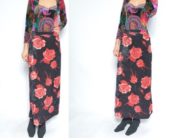 Retro Skirt 70s Style Lycra Skirt Northern Soul Size 6 8 UK Vintage 90s Orange Brown Poppy Skirt