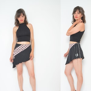 Adidas 2YK Skirt / Vintage 2000&#39;s Asymmetric Zipper Geometric Skirt - Size Small