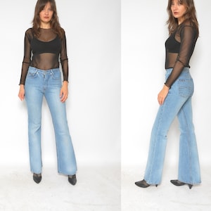 Vintage 00s Flared Jeans: High Waist Light Wash Denim, Size Small