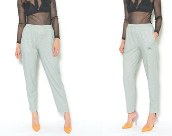 90s Lotto Sports  Pants Trainers / Vintage Tennis  Tapered Leg Trousers - Size Medium