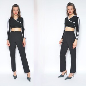Straight Leg Pants / Vintage 90s High Waist Pocket Classic Trousers - Size Small