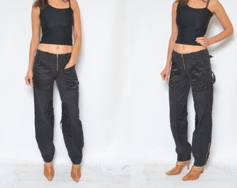 high waisted parachute pants